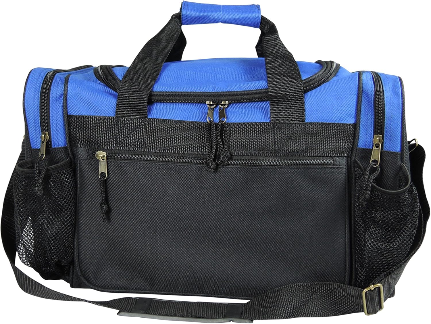 17" Duffle Bag Dual Front Mesh Pockets (Black Gold Gray Dark Green Navy Blue Maroon Royal Blue Orange Pink Purple Red White - Image 2