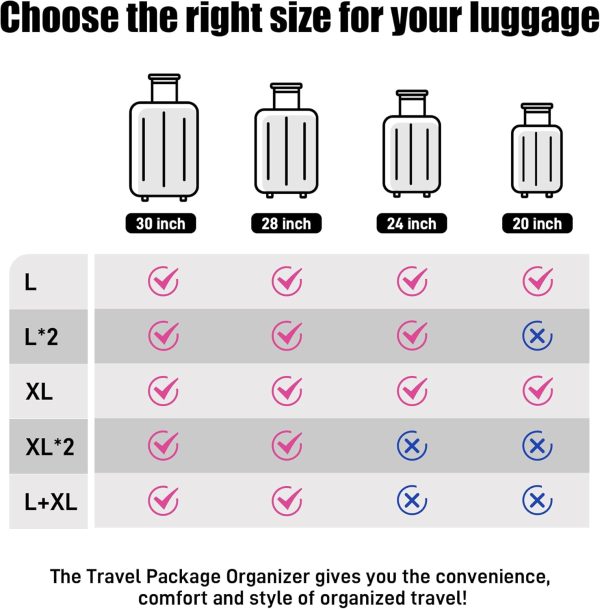 Twira Portable Hanging Travel Shelves, Suitcase Organizer, Packing Cubes for Travel, Carry-On Closet Insert, X-Large Capacity Travel Bags Collapsible 4-Shelf Travel Closet with 2 Hooks (Grey) - Image 5